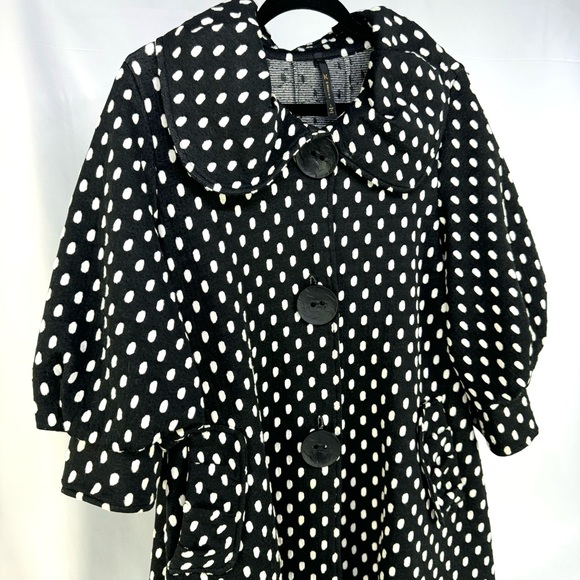 IC by Connie K Polka Dot Large Button Pinup Rockabilly Short Sleeve Coat large - Picture 4 of 12